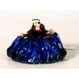 Royal Doulton early miniature figure Polly Peachum in purple/blue colourway, impressed date for