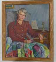 Oil on canvas Portrait of a Lady by Mary Kenyon. Old label on reverse Walker Gallery Liverpool 1929.