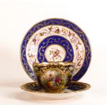 Three items of 19th century Continental porcelain to include - a 19th century Ambrosius Lamm tea cup