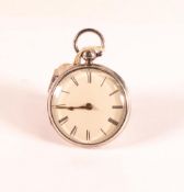 19th century silver Verge pocket watch by A Merger Nantwich, d.4.5cm. Nice clean watch in ticking