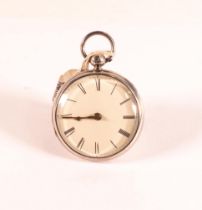 19th century silver Verge pocket watch by A Merger Nantwich, d.4.5cm. Nice clean watch in ticking