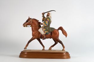 Beswick rare Bedouin Arab on galloping horse 2275 on wooden plinth