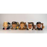 Royal Doulton intermediate jugs Sailor D7263, Fireman D7215, Home Guard D7207, Air Raid Warden D7209