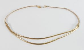9ct gold fancy necklet, 44cm wearable length, weight 16.94g.