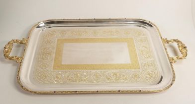 De Lamerie Fine large silverware plated serving tray in presentation bag, specially made high end