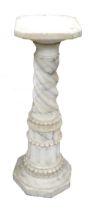 Substantial size late 19th century Italian alabaster column bust stand, splits into 5 sections,