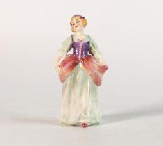 Royal Doulton early miniature figure Denise M34, in green & pink colourway, h.11cm.