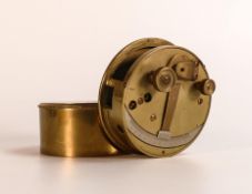 Brass pocket Sextant of cylindrical drum form, numbered, 8cm diameter 4cm high
