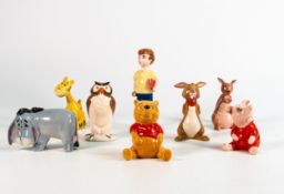 Beswick Walt Disney Winnie the Pooh figures - to include Christopher Robin, Winnie the Pooh, Eeyore,