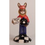 A Royal Doulton prototype Bunnykins figure of a Hotel Bell Boy holding a telephone and a sign that