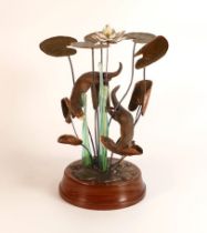 Border Fine Arts figure Otters Playing, with glass & bronze effect metal features, height 35cm