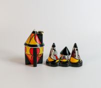 Lorna Bailey House of Honey honey pot (limited edition) and House & Path pattern condiment set,