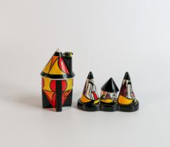 Lorna Bailey House of Honey honey pot (limited edition) and House & Path pattern condiment set,