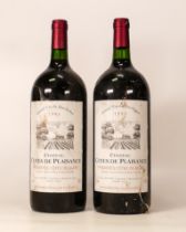 Two 150cl 1995 bottles of Chateau Cotes de Plaisance Grand Vin De Bordeaux wine (2)