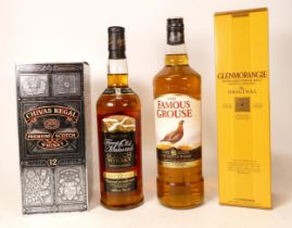 A collection of Whisky to include boxed Chivas Regal 12 Year Aged Scotch Whisky, boxed Glenmorangie,