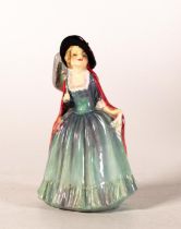 Royal Doulton early miniature figure Mirabel M74, in green/red colourway, h.11cm.