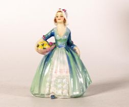 Royal Doulton early miniature figure Janet M69, in blue/green colourway, h.11cm.