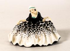 Royal Doulton early miniature figure Polly Peachum HN4 in black & white colourway, impressed date