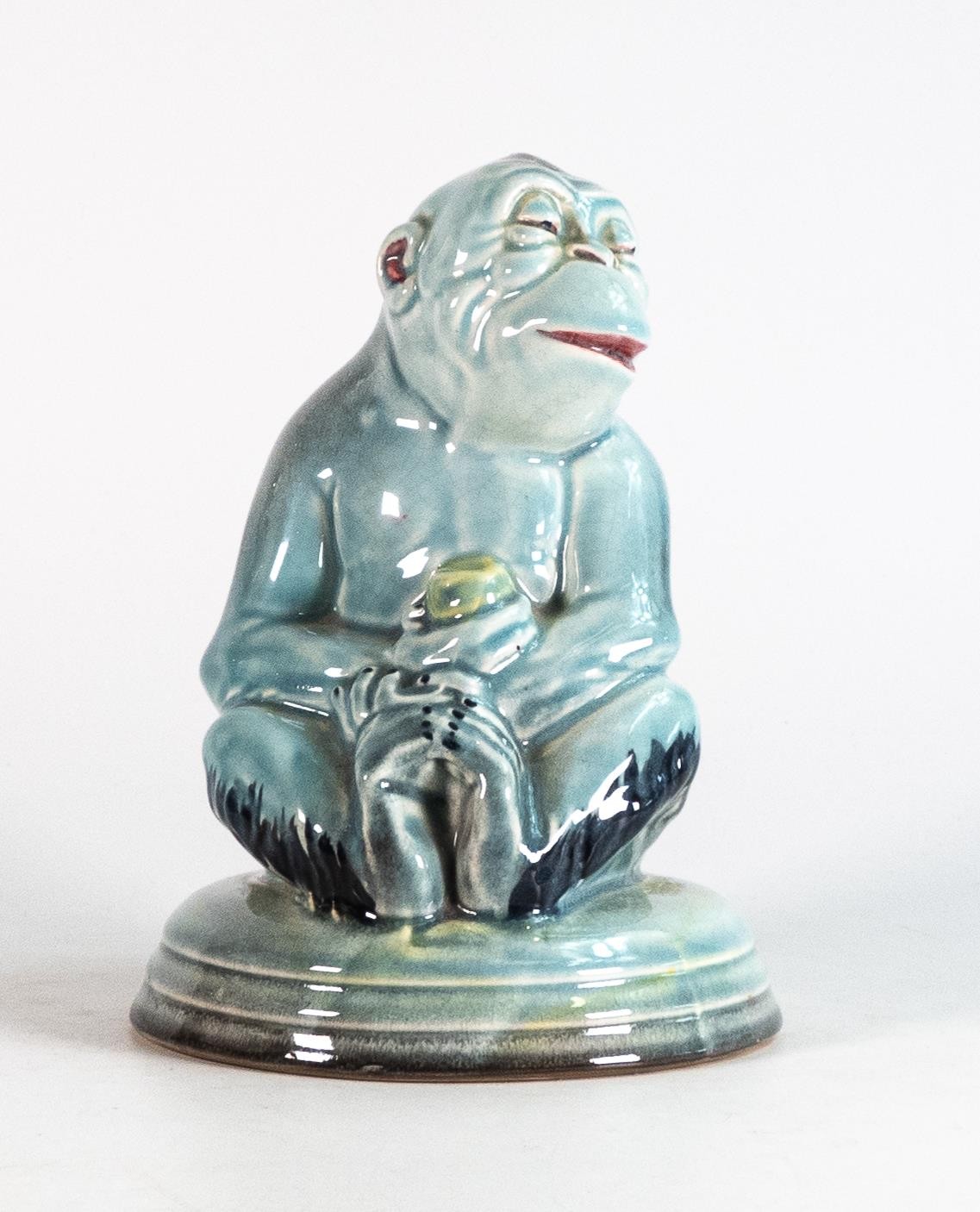 Beswick early blue glazed Monkey on base 397