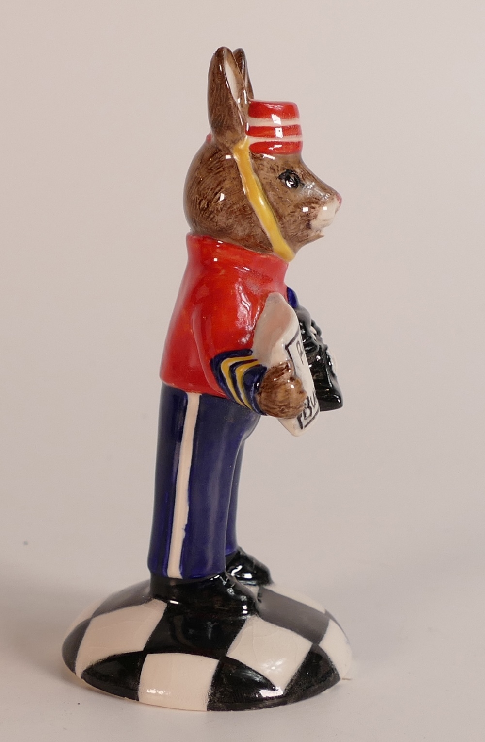 A Royal Doulton prototype Bunnykins figure of a Hotel Bell Boy holding a telephone and a sign that - Bild 3 aus 6