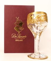 Eight De Lamerie Fine Bone China heavily gilded Robert Adam pattern Vodka / Liqueur glasses,