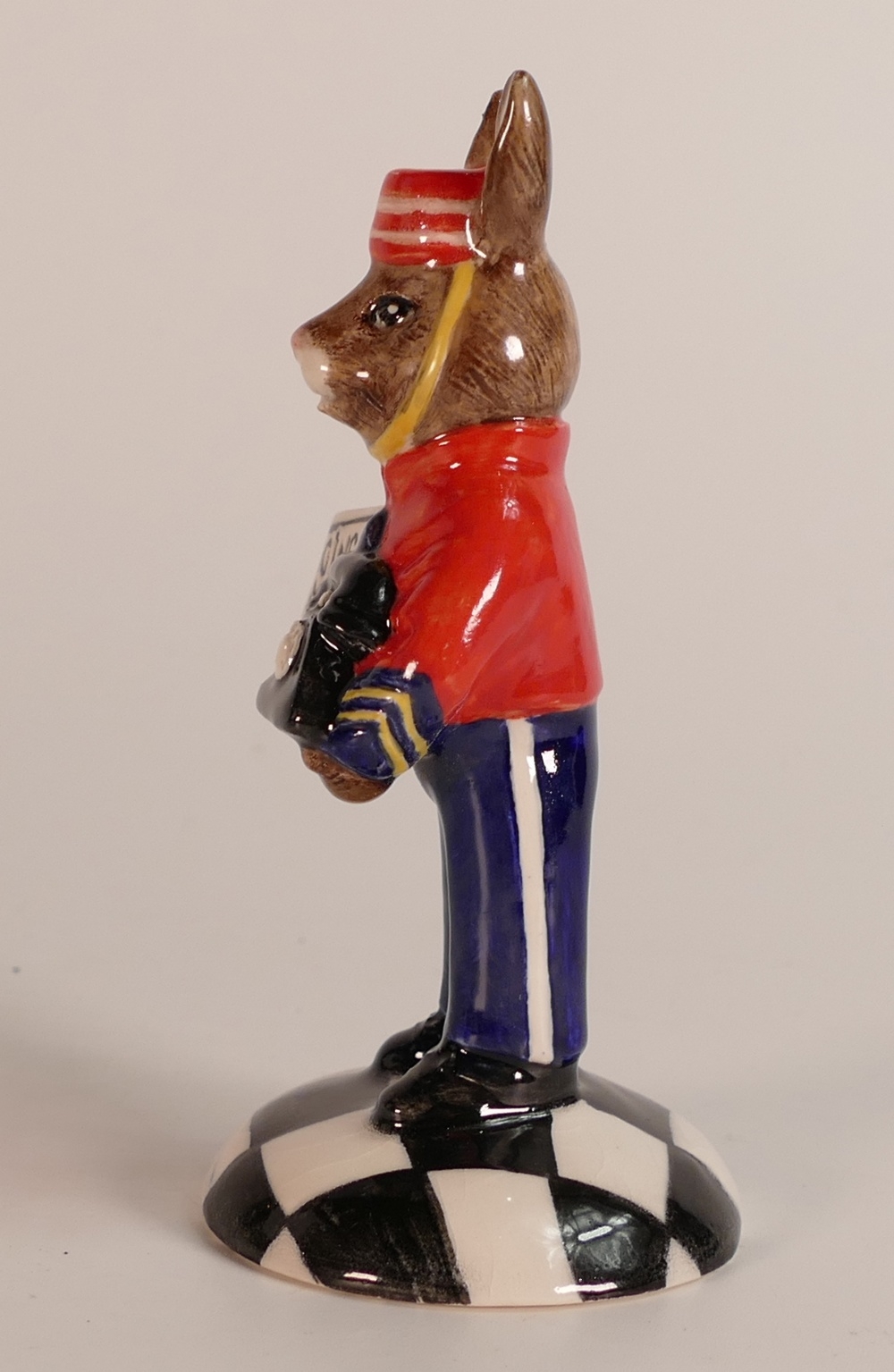 A Royal Doulton prototype Bunnykins figure of a Hotel Bell Boy holding a telephone and a sign that - Bild 5 aus 6
