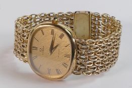 9ct gold Omega DeVille manual wristwatch, with 9ct Omega bracelet, boxed with certificate and