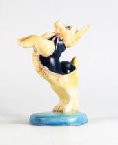 Beswick painted model of dog on blue glazed base 324