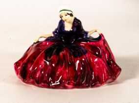 Royal Doulton early miniature figure Polly Peachum HN698 in red/purple colourway, impressed date for