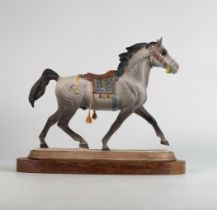 Beswick Arab stallion with saddle 2269 with wooden plinth.
