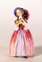 Royal Doulton early miniature figure June M65, in blue/pink colourway, h.11.5cm.