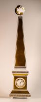 Limited Edition Versace for Rosenthal Carpe Diem Obelisk clock. Gilt borders with Greek key trim,