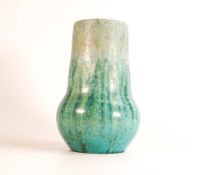 Ruskin large crystalline drip glazed vase, in greens & blues, height 23cm