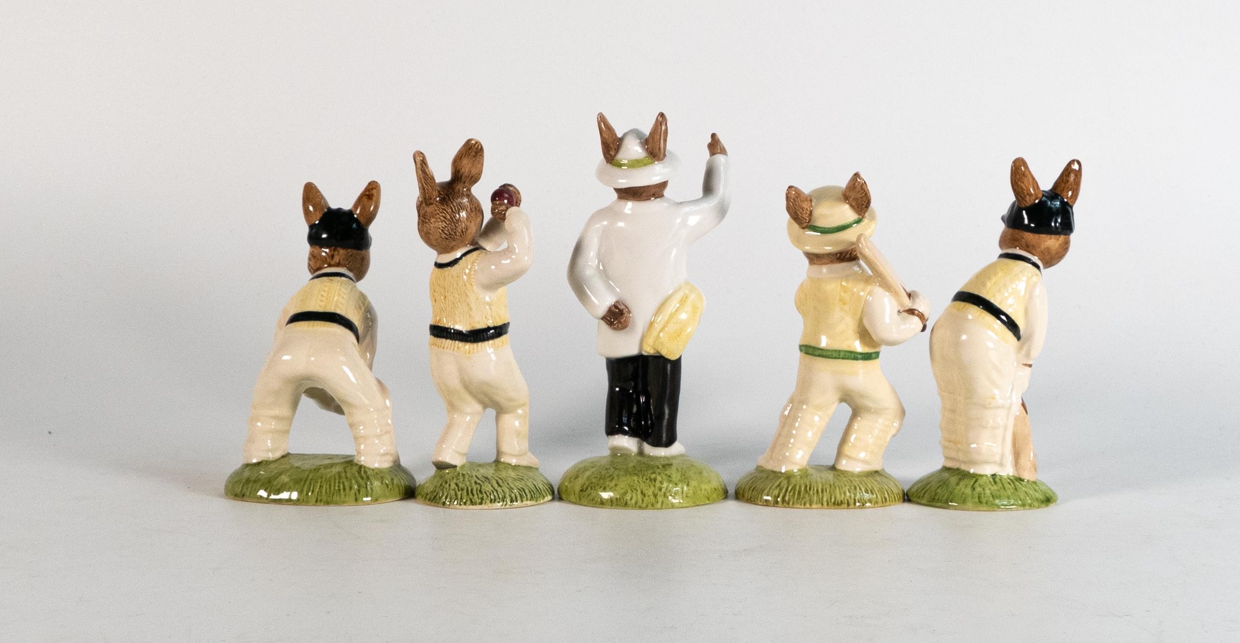 Royal Doulton Bunnykins figures to include - Wicket Keeper DB150, Bowler DB145, Batsman DB144, Out - Bild 3 aus 4