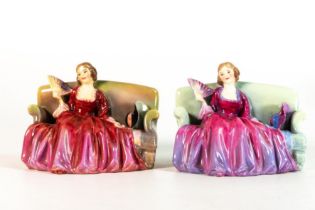 Two Royal Doulton miniature figures Sweet & Twenty HN1589 and similar HN1610, HN1610 has restored