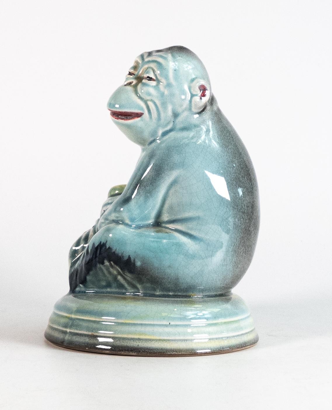 Beswick early blue glazed Monkey on base 397 - Image 2 of 4