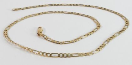 9ct gold neck chain, 54cm long, weight 10.04g.