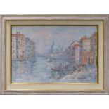 Oil on canvas signed by W Knight of Venice Italy. This has been reframed in a modern frame. Frame