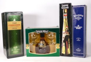 A collection of boxed spirits to include Leacocks Madeira, Liquore Galliano, Irish Mist &