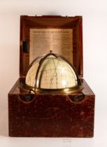A star globe by H. Hughes & Sons Ltd., 'The Hunsun Star Globe', 1920, housed in a fitted Mahogany
