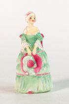 Royal Doulton early miniature figure Veronica M70, in green/pink colourway, h.11cm.