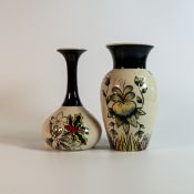 Lorna Bailey Pansy & Winter pattern vases, limited edition, Old Ellgreave backstamp, height of