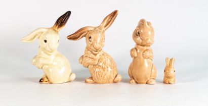 A collection of beige Sylvac pottery to include Rabbits 1302, 1302 in lighter colourway, 3097 &
