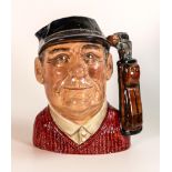 Royal Doulton large character jug The Golfer D6623, painted in a different colourway with red