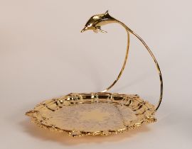 De Lamerie Fine Large Entrée dish with Dolphin decoration in presentation bag, specially made high