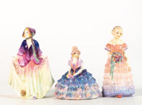 Three Royal Doulton early miniature figures comprising Chloe M10, Bridesmaid M11 and Sweet Anne