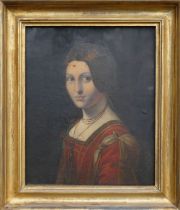 Victorian framed portrait on canvas, frame size 63cm x 53cm