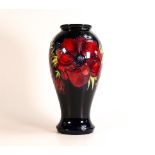 Moorcroft Anemone on blue ground large limited edition vase, height 31cm, boxed