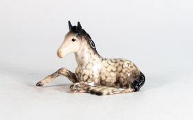 Beswick Rocking Horse grey lying foal 915 - outstretched leg & both ears restored