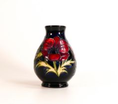Moorcroft Anemone on blue ground vase, limited edition, height 14cm, boxed